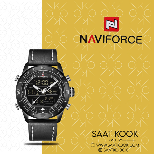 ساعت مچی مردانه نیوی فورس مدل NAVIFORCE NF9144 B/W/B