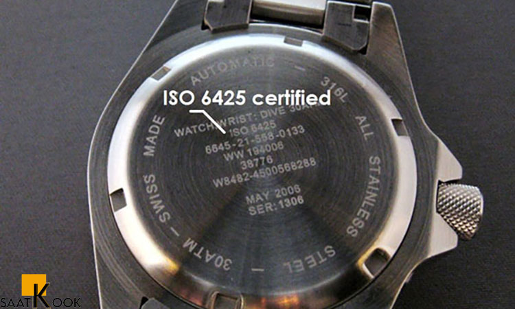 ویژگی های ساعت غواصی بر اساس  ISO 6425